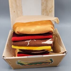 Rainbow Socks Men's Gag Burger Socks Pack C Multicolor Size: Medium New